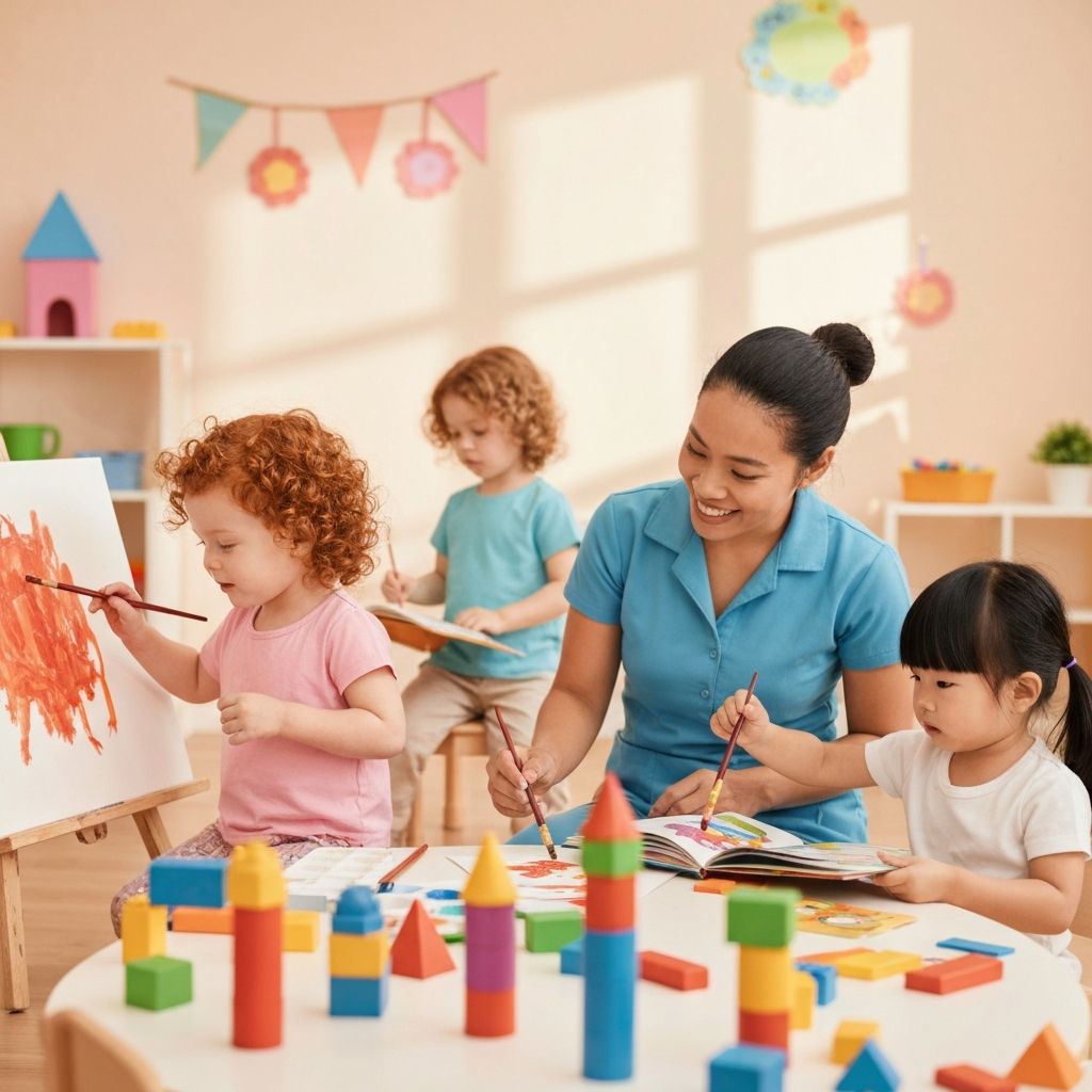 Children engaged in learning activities at Gigi's Childcare